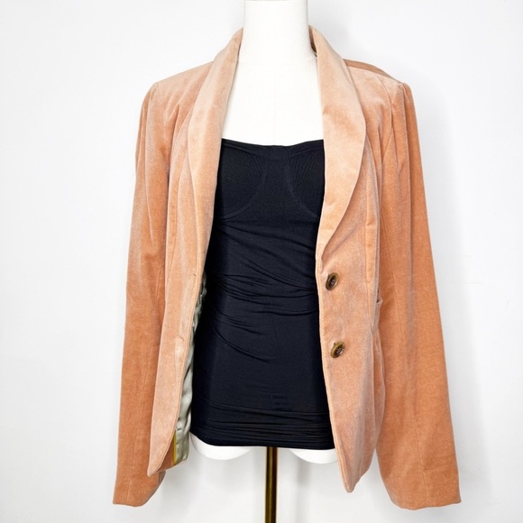 Reiss Peach Women’s Wool Velvet 2 Button Blazer Jacket Size Small - Picture 1 of 12